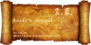 Kozár Botond névjegykártya